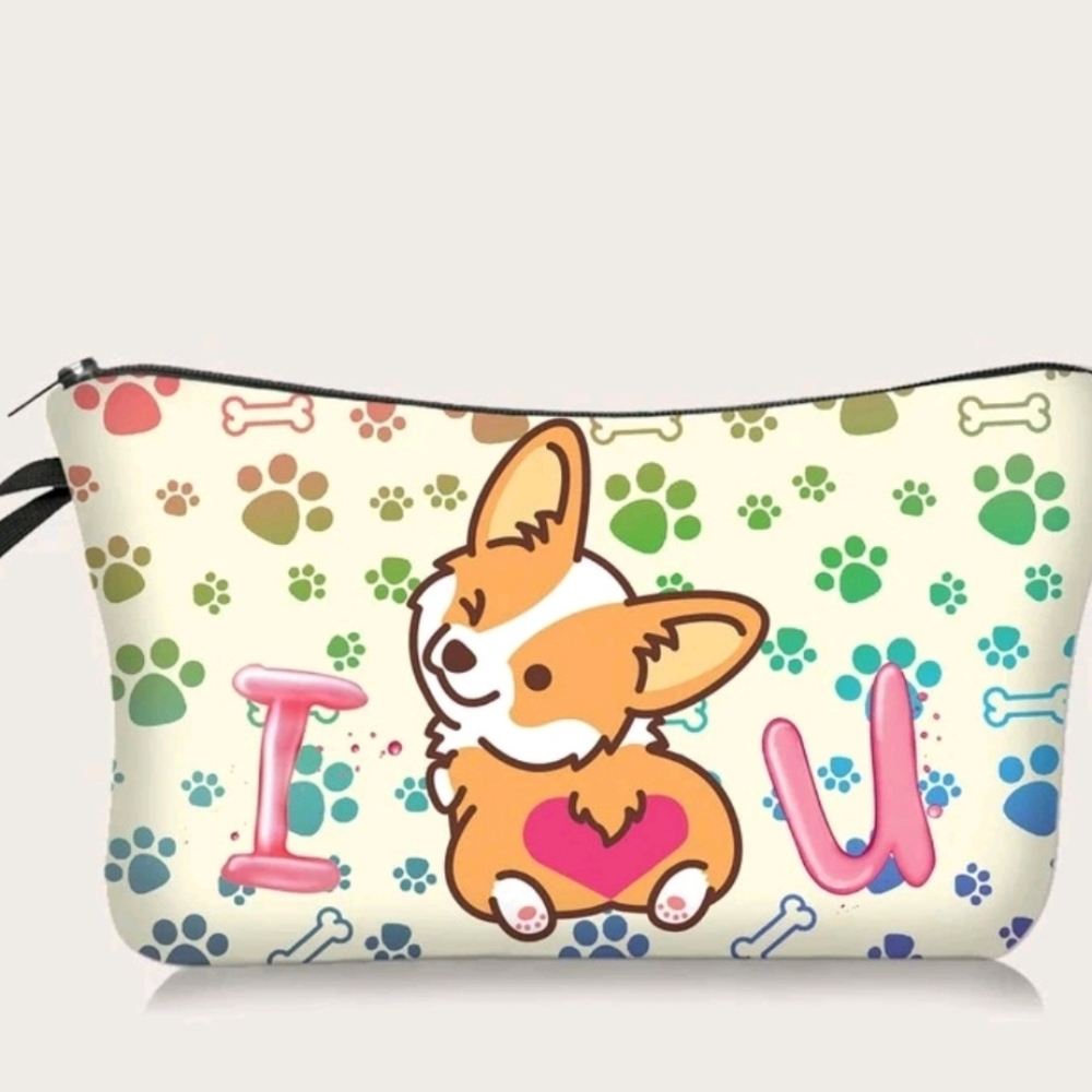 Cartoon Dog Cosmetic Makeup Bag
